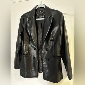 Double breasted faux leather Blazer M